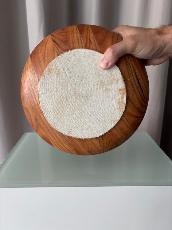 Houten schaal met deksel, bruin, Schalen, Vintage (foto 7 van 10)