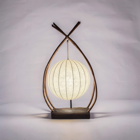 Wabi Sabi Cocoon Table Lamp 1960s – Wood, Plastic (photo 3 of 8)