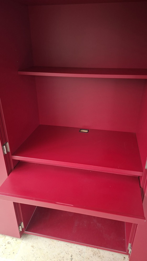 Design bureaukast Tisettanta, Hout, Rood (foto 5 van 9)
