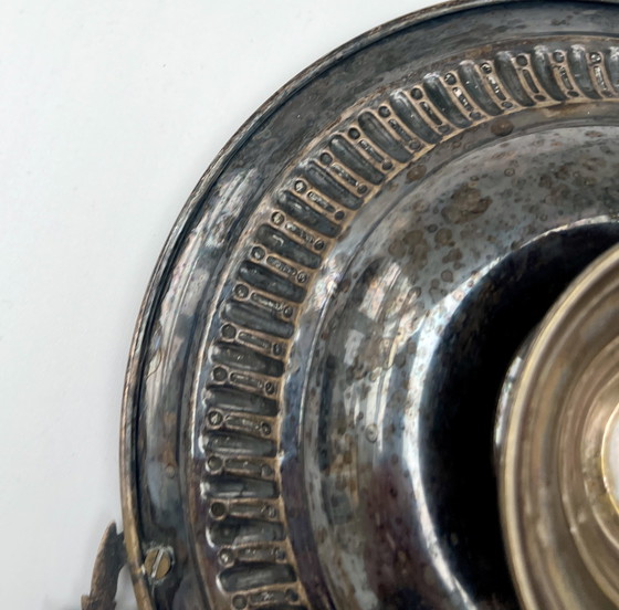 Image 1 of Ciotola con piede placcata in argento e manici rocaille – stile storicista