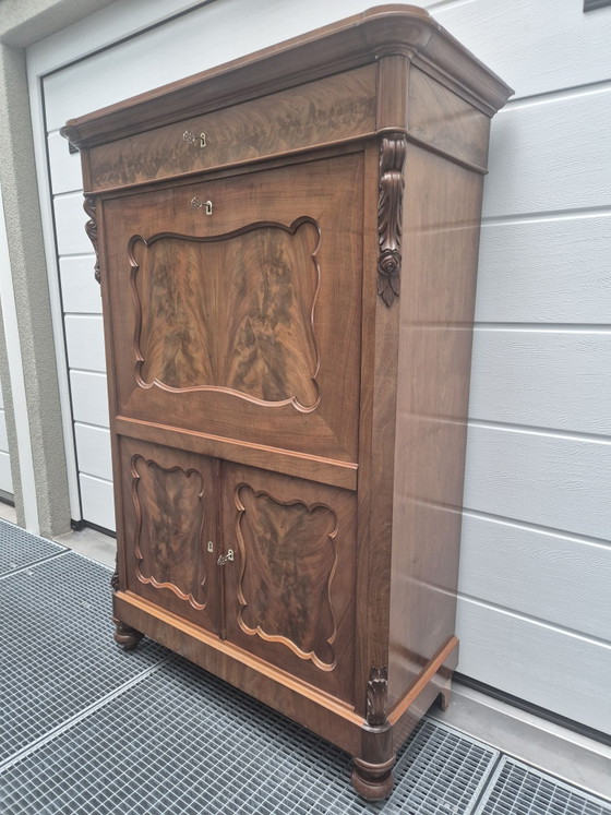 Beautiful antique Biedermeijer secretaire / cabinet, Sideboard, Wood, Brown (photo 3 of 13)