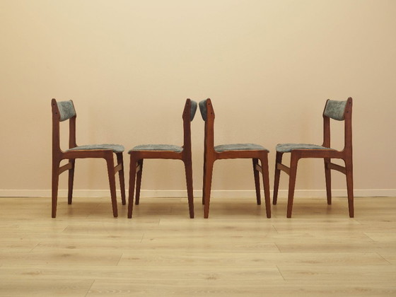 Image 1 of Set di quattro sedie in teak, design danese, anni '70, prodotte in Danimarca.