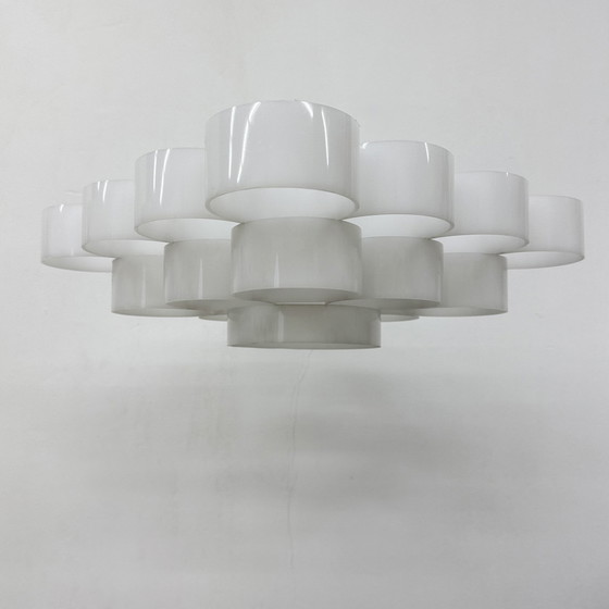 Image 1 of Mid-Century Lucite Circles Deckenleuchte, 1970er Jahre