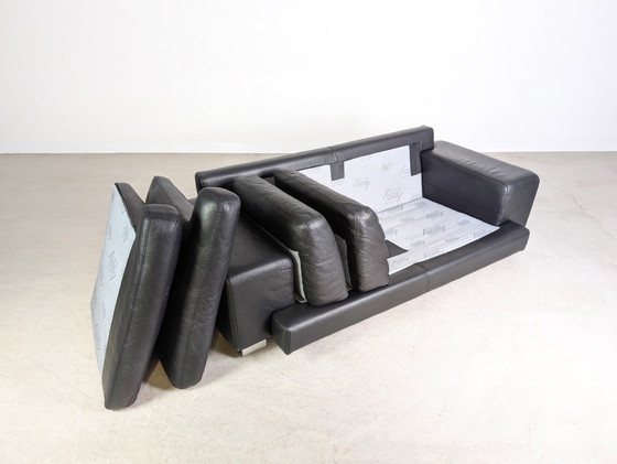 Image 1 of Originele vintage Roche Bobois leren tweezitsbank