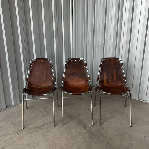Juego de 3 sillas vintage Les Arcs - Charlotte Perriand