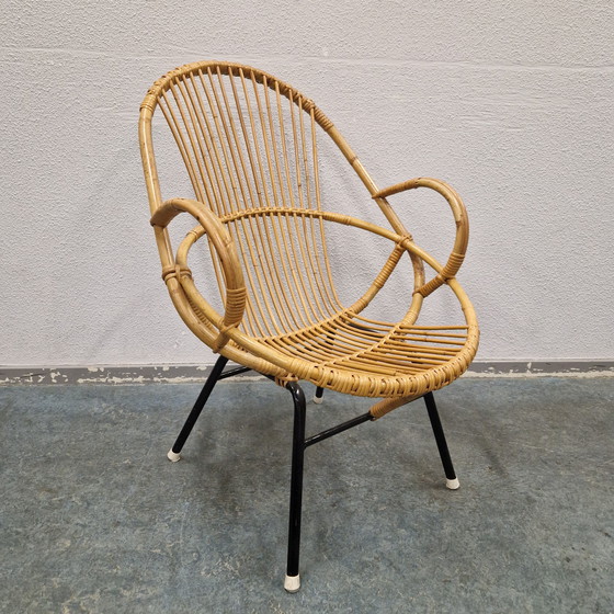 Image 1 of Vintage Bamboe Fauteuil