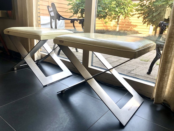 Image 1 of Philipp Plein Jet Set Ottoman Hocker Sgabello in pelle di coccodrillo