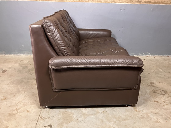 Image 1 of Canapé deux places seventies en cuir vintage