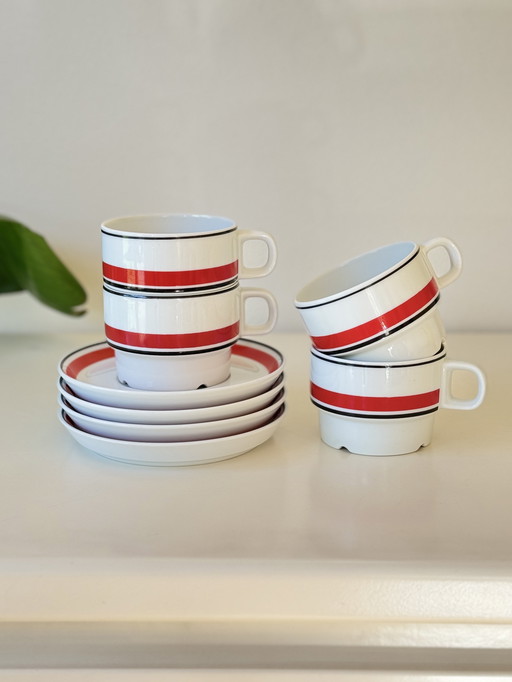 Vintage IKEA Accents Cup and Saucer Set - Spal Portugal, 1970s