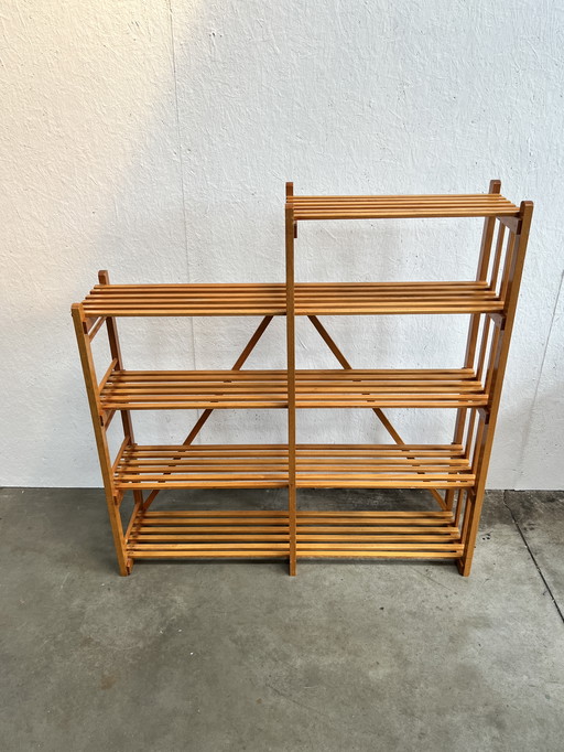 Vintage Pine Wall Rack / Wall Unit, 1970's