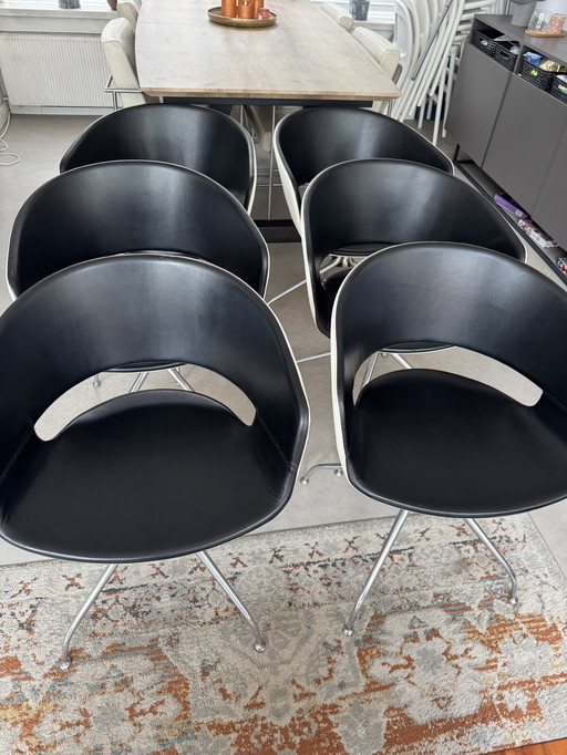 6x Andreu World Ronda Esstisch-Drehstühle