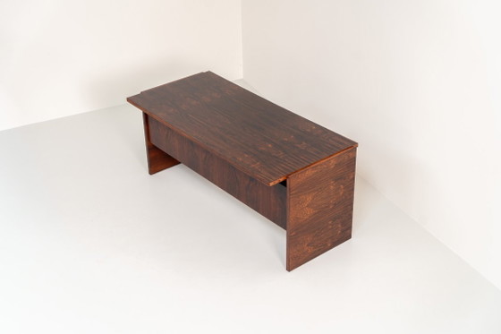 Rare double-sided “Vario” desk by Werner Wölfer for V-Form (Belgium, 1960s)., V Form, Wood, Brown, Vintage (photo 23 of 24)