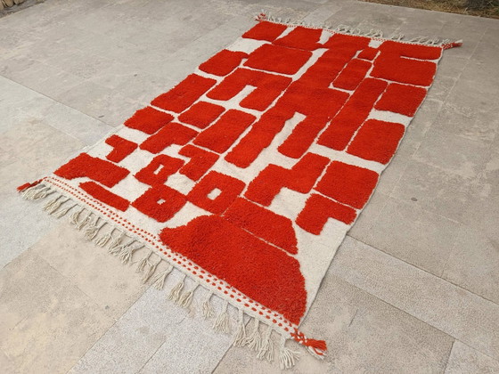 Tappeto marocchino in lana fatto a mano, grande dimensione 250x150 cm, artigianale. – Tappeti, Wool (photo 3 of 10)