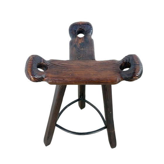 Image 1 of Set di 3 sgabelli da bar in stile brutalista spagnolo