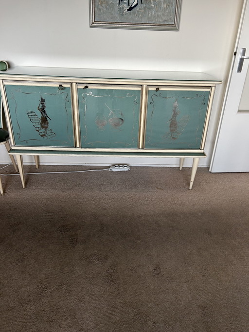 Juego de comedor de Umberto Mascagni, década de 1950. – eetkamerset, Glass, Metal (photo 2 of 13)