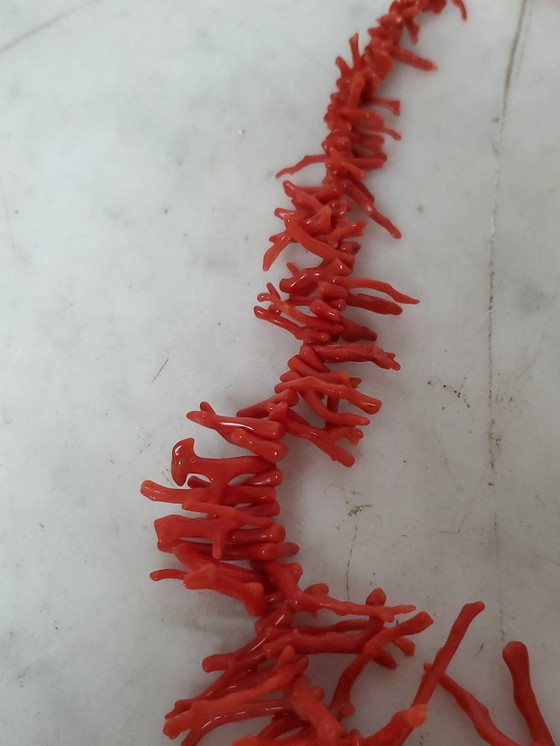 Image 1 of Sieraden - Ketting van bloedrood koraal met franje. (ref 4044)