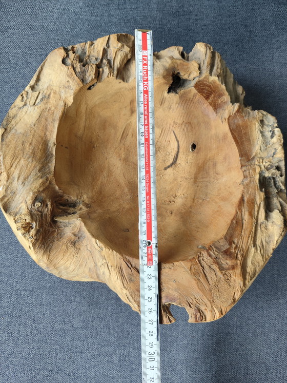 Image 1 of 🌿 Coupe en bois massif - teck, coupe en teck, décoration en bois