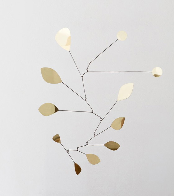 Image 1 of Large mobile sculpture of brass petals