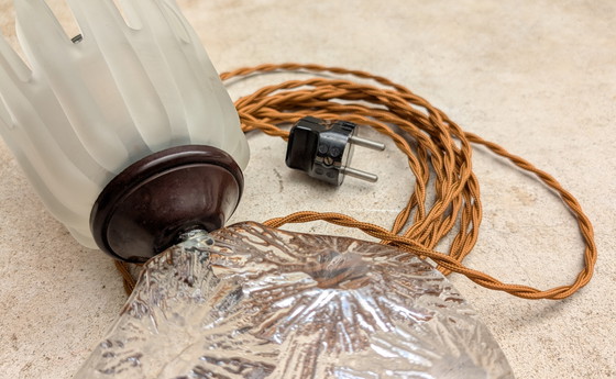 Image 1 of Daum France Crystal "Crater" Table Lamp