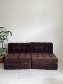 Canapé-lit vintage Daybed Brown Rib 70s