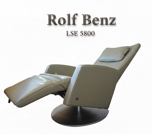 1x Rolf Benz LSE 5800 relaxfauteuil leer olijf luxe meubilair