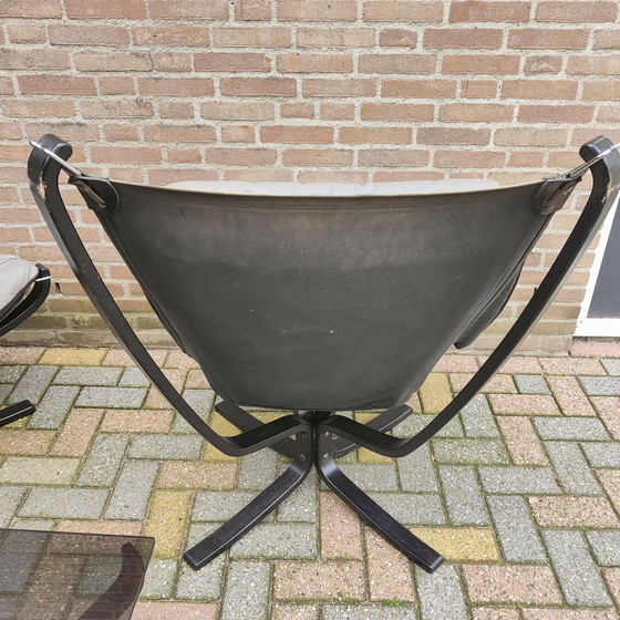 Image 1 of Complete set Sigurd Ressell Falcon 2 gray armchairs with saloon table Vatne Mobler Norway 1960-1970