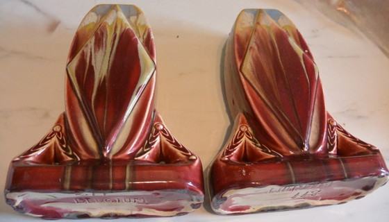 Image 1 of Thulin Pottery - 2 vases - #277 - Earthenware - Pair of Art Deco Vases