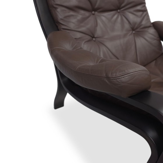 Image 1 of Sedia da salotto VIDJA | Poltrona in pelle di metà secolo | Vintage IKEA anni '70