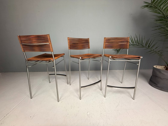 Image 1 of Tito Agnoli – Ensemble de trois tabourets de bar « Miss B », Italie, 1997