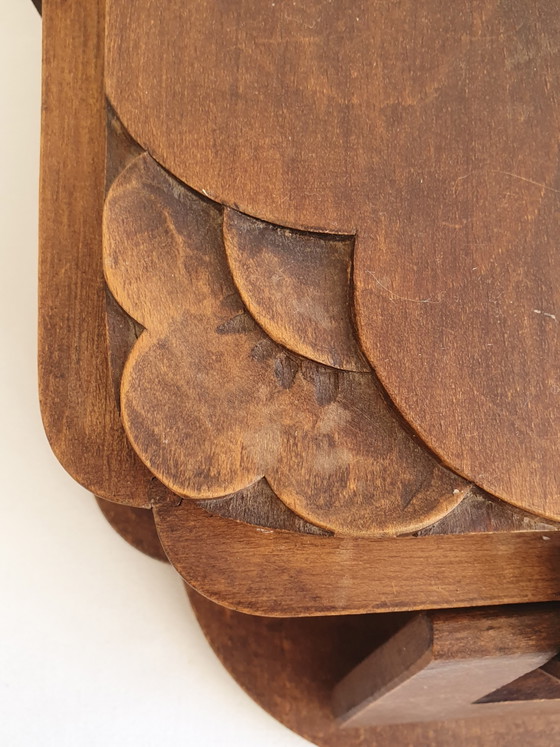 Oude Houten Doos Art Deco / Franse Volkskunst Rond 1920 – Decoratieve objecten, Wood (photo 6 of 10)