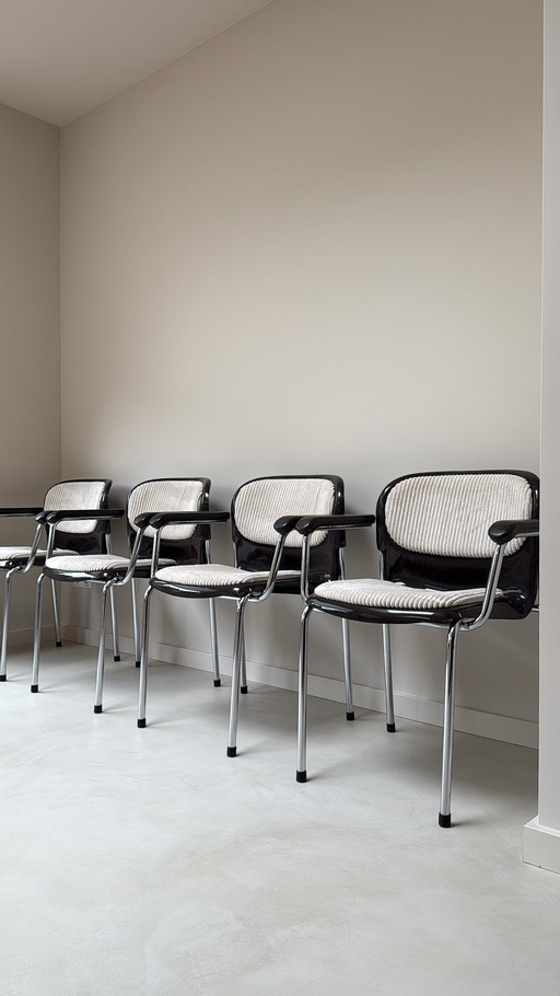 Vier Vintage-Schalenstühle SMK400K von Drabert, entworfen von Gerd Lange