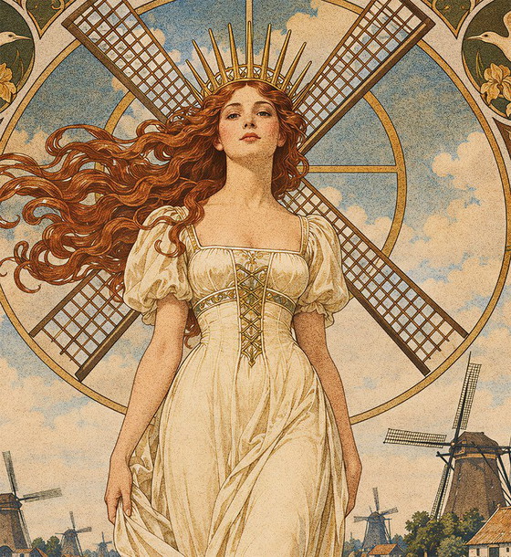 KINDERDIJK | Art Nouveau Jugendstil Poster Affiche I – Decorazioni murali, Carta (photo 5 of 5)