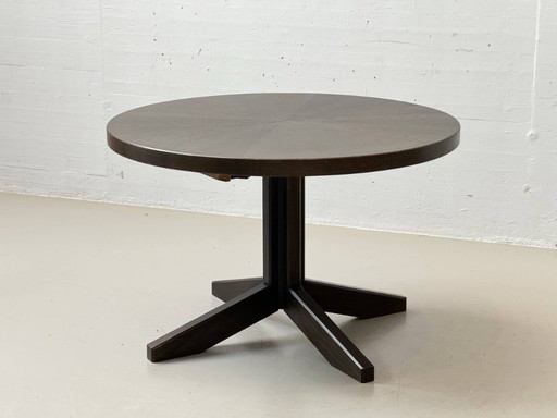 Mesa redonda de mediados de siglo de Girsberger en acabado oscuro, década de 1980