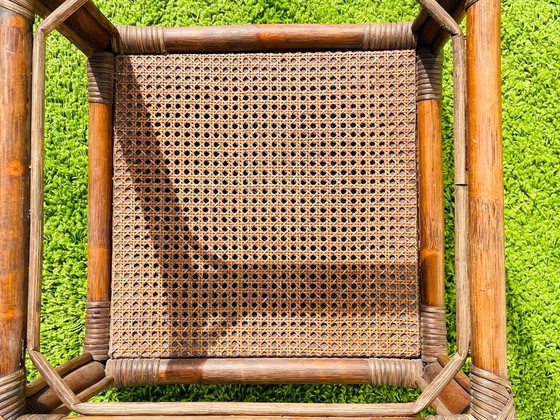 Image 1 of Table d'appoint en bambou ~ Style vintage années 70 ~ Table basse