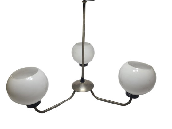 Art Deco Style Chandelier, Poland, 1960s – Glass, Metal (photo 8 of 14)