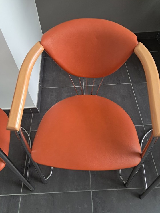 Image 1 of Set of 4 Italian design chairs, Effezeta