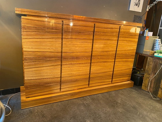 Image 1 of Unique wall unit in zebrano wood