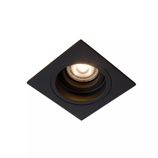 Lucide EMBED - Foco Empotrable Cuadrado - Negro - GU10