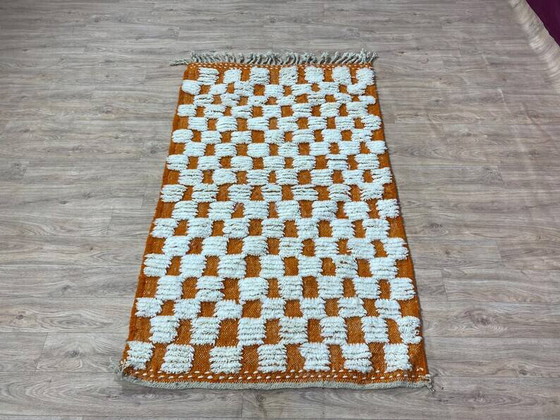 Ecru Marokkanischer Teppich mit geometrischen Mustern 250cm x 150cm – Teppiche & Läufer, Wool, Modern (photo 6 of 7)