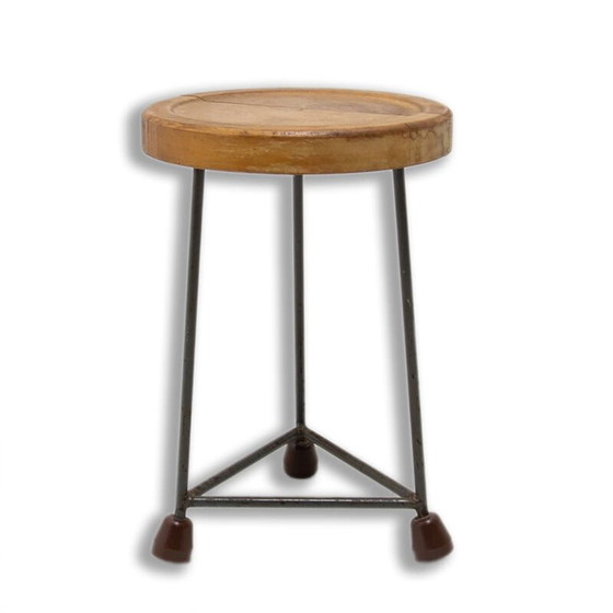 Image 1 of Mid century industry stool, Czechoslovakia 1950s