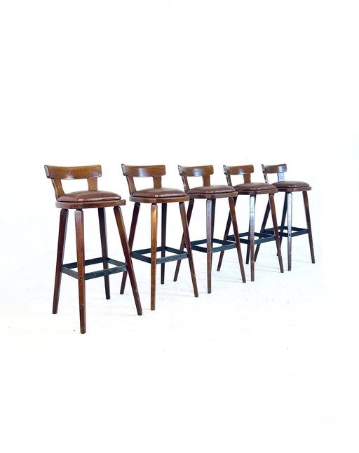5x Brutalist bar stool '70s