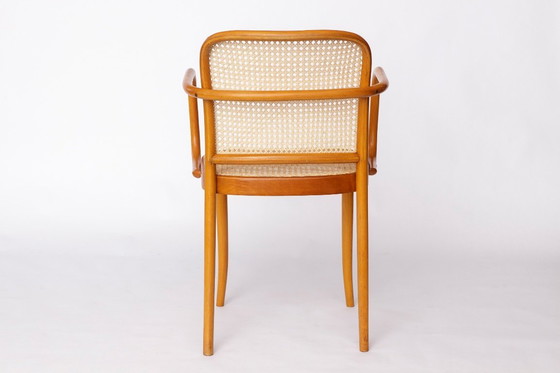 Image 1 of Ligna Armchair – 1950s/1960s Czechoslovakia, Bentwood Beech with New Rattan Cane, Josef Hoffmann Thonet Style Vintage Chair