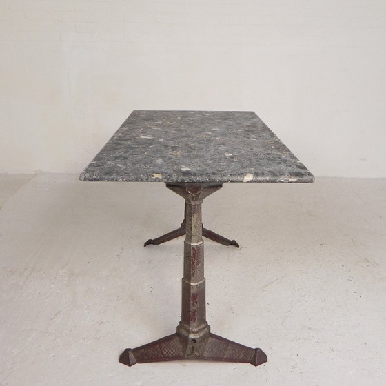 Bistro table with marble top on a cast iron frame, 1930s – Dining tables (photo 12 of 24)