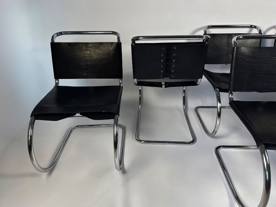 Image 1 of Set of 6 MR10 Dining Chairs — Ludwig Mies van der Rohe, attr. Knoll, c. 1970s