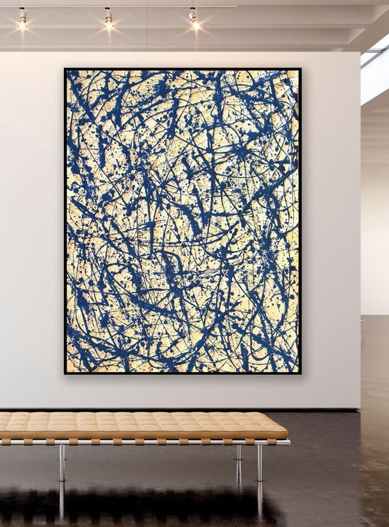 Jürgen Angeler - Informalismo Blu Dorato – Dipinti e disegni, Tela (photo 8 of 18)