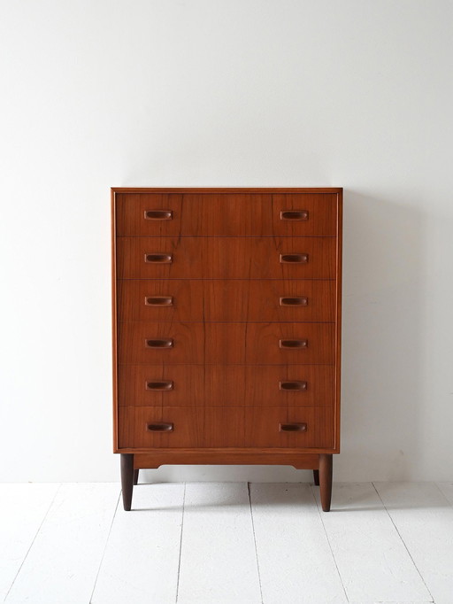 Scandinavian vintage teak tallboy Sestina, 1960s
