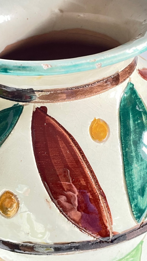 Image 1 of Italian Majolica Vases with Dragon Motif