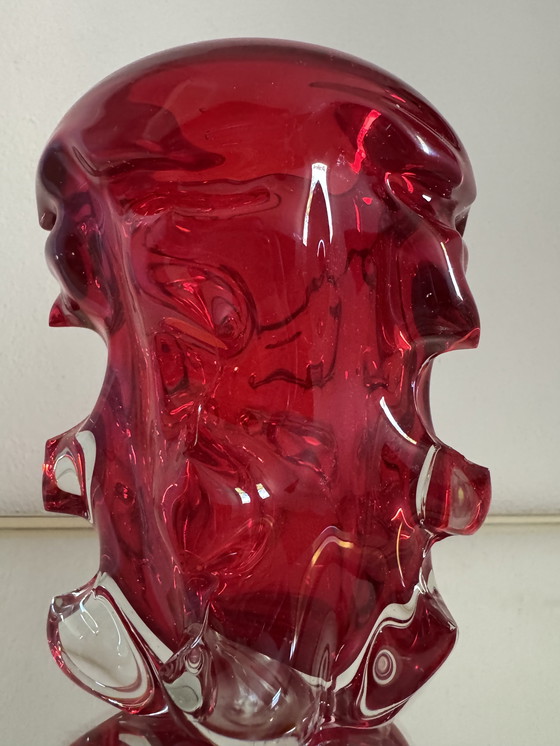 Image 1 of Red Murano Glass Vase 70's