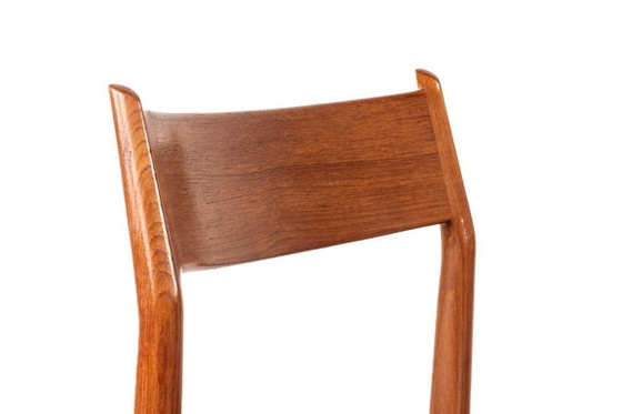 Image 1 of Set van 6 Deense stoelen van teak en skai, nieuw, model 418 van Arne Vodder voor Sibast 1960.