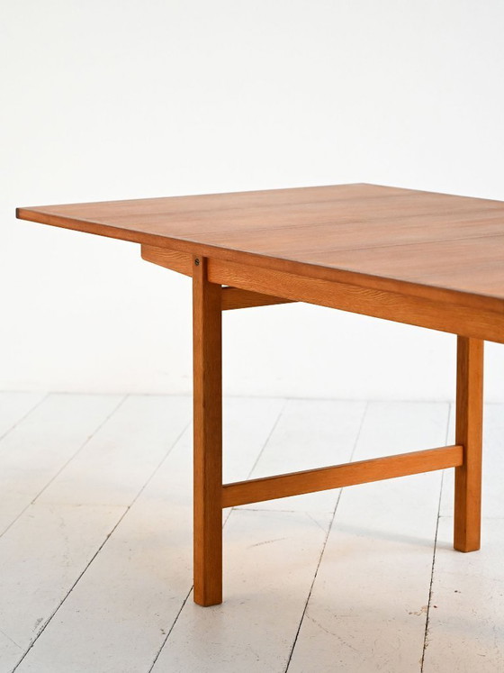 Image 1 of Table de salle à manger extensible scandinave en teck et chêne, années 1960